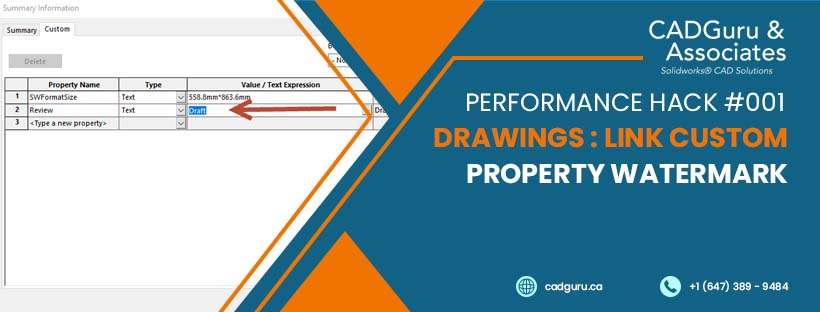 Performance Hack #001 : Drawings : Link Custom Property Watermark