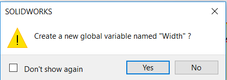 Solidworks - Create New Global Variable named 