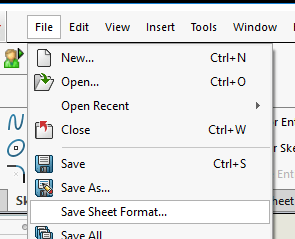 File - Save Sheet Format