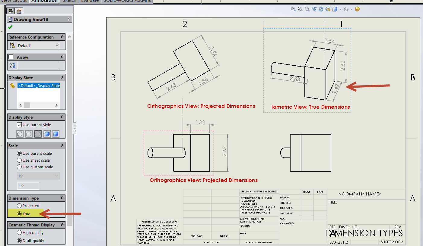 Dimension Type -Amotation Tab