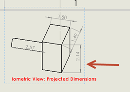 Iometric View - Projected Dimensions