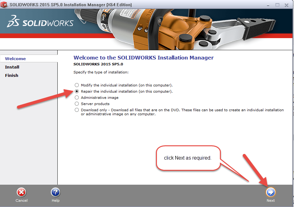 Welcome to the SolidWorks Installation Manager