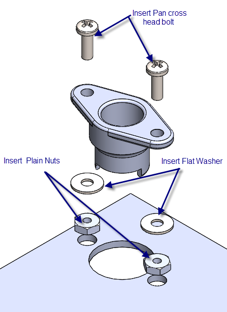 Add Fasteners Into Assembly as Below Image from Toolbox