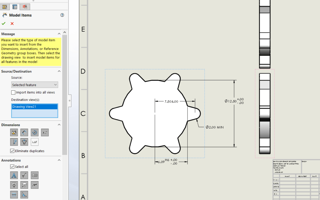 Performance Hack 017 Drawings Automation Importing Dimensions And Tolerances From Part To Drawing Cadguru Associates