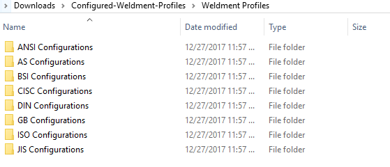 Download Solidworks Configured Weldment Profiles