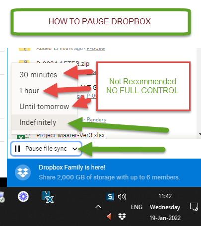 How to Pause Dropbox