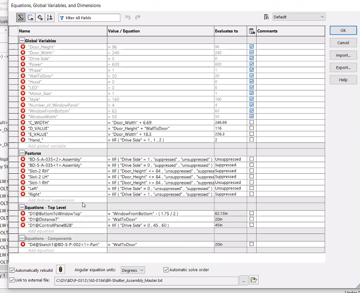 Solidworks Performance How to Fix Equations Red Symbols 01